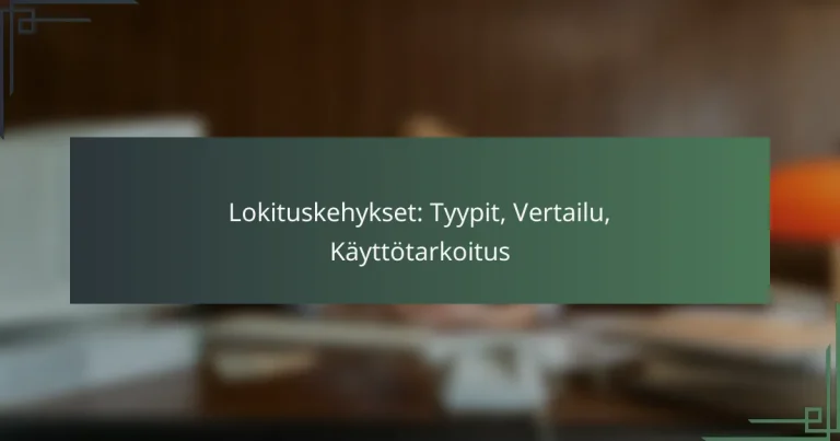 Lokituskehykset: Tyypit, Vertailu, Käyttötarkoitus