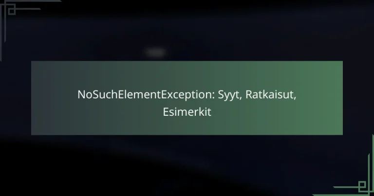 NoSuchElementException: Syyt, Ratkaisut, Esimerkit