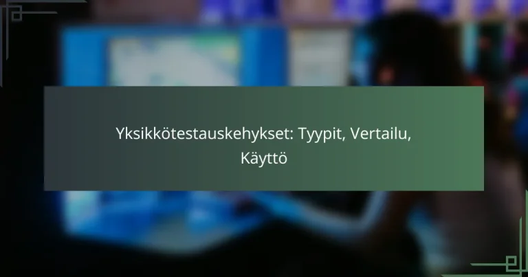 Yksikkötestauskehykset: Tyypit, Vertailu, Käyttö