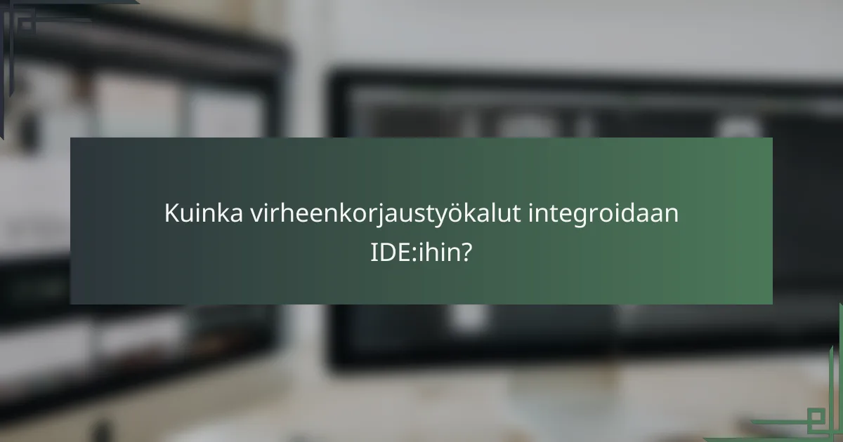 Kuinka virheenkorjaustyökalut integroidaan IDE:ihin?